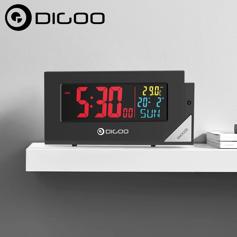 

Digoo DG-C8 New Wireless Full Color Digital Clear Backlight Electronical Desk Bedroom Alarm Clock with Light Sensor