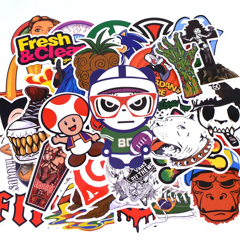 

50pcs/pack E2 Anime Sticker Kids Toy Cool Stickers For DIY Children Stikers Luggage Laptop Skateboard Moto Car Kpop Stickers