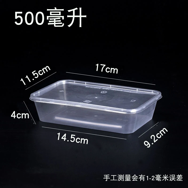 

Disposable Lunch Box Transparent Packing Box Takeaway Lunch Box Lunch Box 50 Sets with Lid Safety High Capacity Restaurant