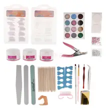 Маникюрный набор для дизайна ногтей, наклейка на гвоздь, стразы, блестящая пудра, ручка-Дотс для рисования, машинка для стрижки, пинцет, полный набор