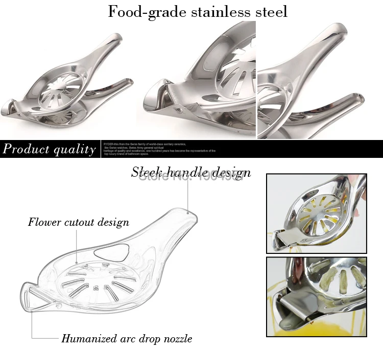 1 шт. Нержавеющая сталь вручную Кухня ручной инструмент цинковый сплав соковыжиматель для лимона оранжевый Queezer сок