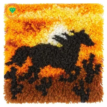 

Horse Latch hook rug kits Needlework carpet embroidery cushion Diy pillowcase embroidery Patchwork Yarn Stitch Thread embroidery