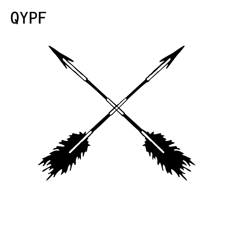 

QYPF 13.4*11.5CM Interesting Archery Sport Fitness Arrow Decor Car Sticker Accessories Black/Silver Vinyl C16-1686