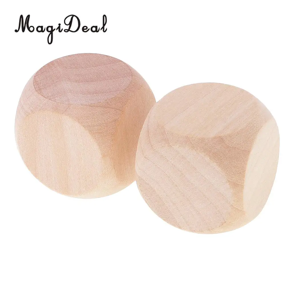 MagiDeal 10 Piece/Set 3cm Wooden Dices D6 Six Sided Blank DIY for D&D TRPG MTG Toys