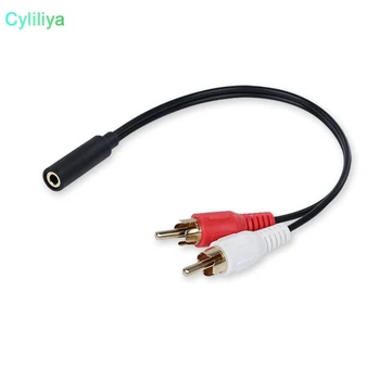 

100pcs Computer Speaker Cord 3.5mm Stereo Splitter Audio Cable Female To Dual 2* RCA Male Converter Adapter Cable