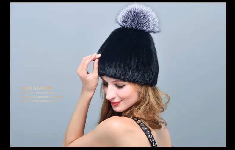 HM006 настоящая норковая меховая шапка зимняя женская теплая шапка цельная норковая меховая шапка
