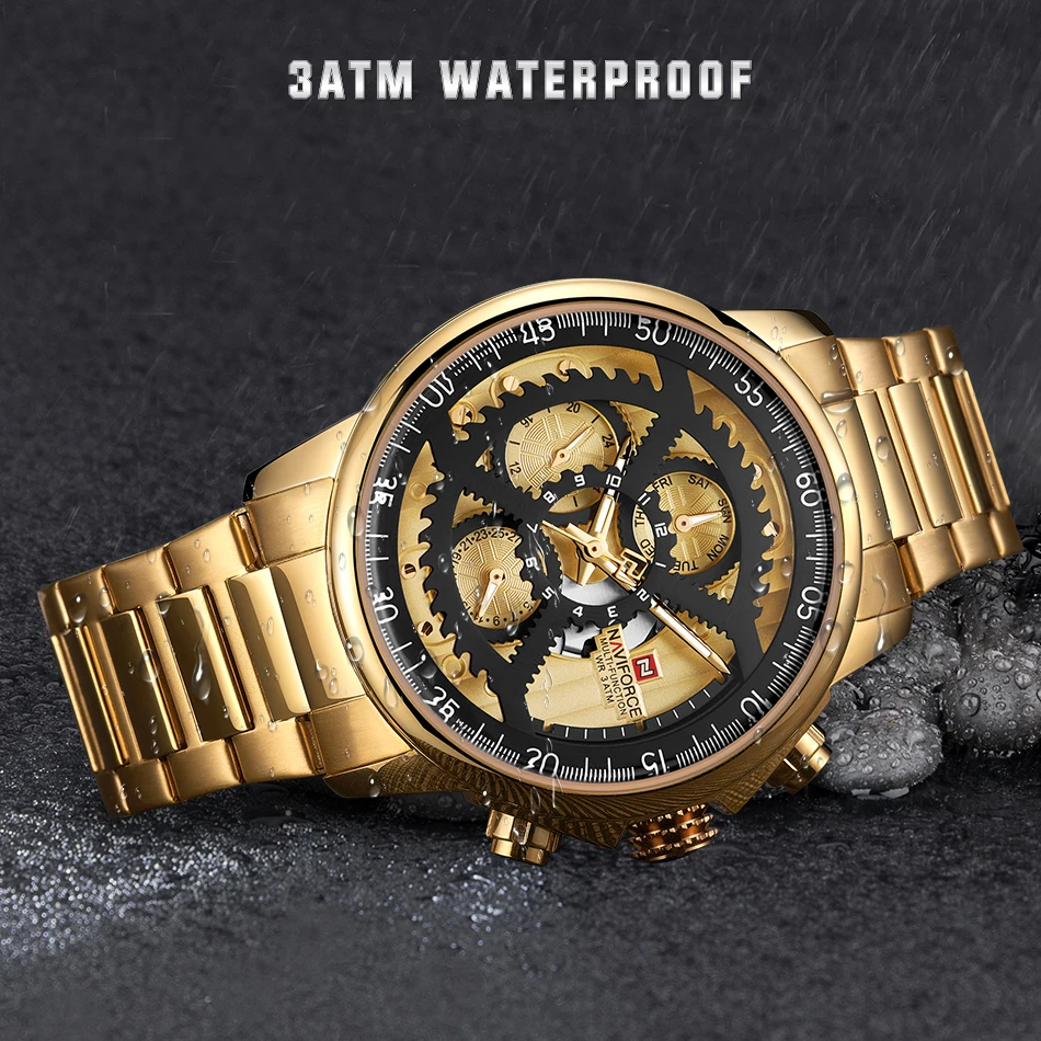

Man Watch for Men NAVIFORCE for Sports Top Brand Luxury Steel Quartz Automatic Date Clock Male Army Military Waterproof