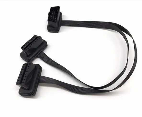

2 in 1 OBD II 16 Pin OBD Cable ELM327 Male To Female Y Splitter Elbow Extension Cable For HUD Car monitor