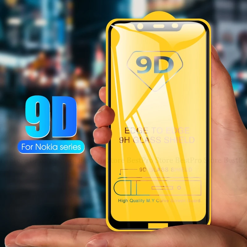 

9D Tempered Glass For Nokia 9 X7 7.1 8.1 1 Plus Precise Hole Screen Protector Glass For Nokia 4.2 3.2 Safety Full Fit Film Cover