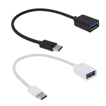 

18cm High Speed USB 3.1 Type-C Male to USB 3.0 Female OTG Data Connector Adapter Cable Power Supply Charging Cord black white
