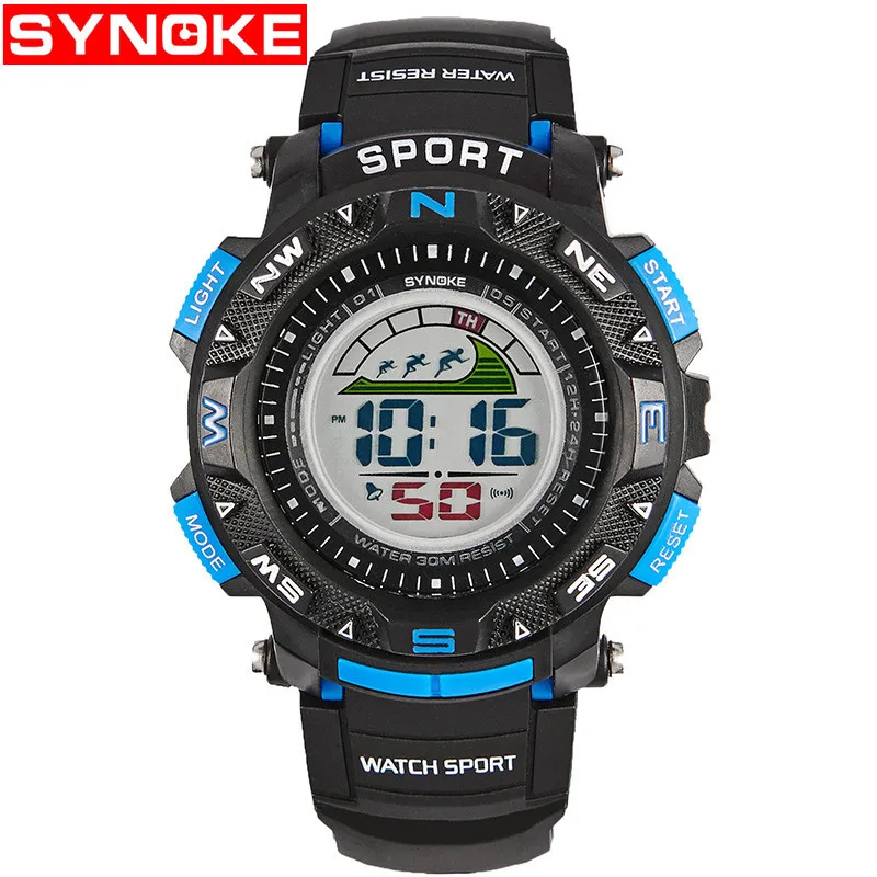 

SYNOKE Children Watches Timer LED Back Light Sport Kids Digital Wristwatches Alarm 3ATM Waterproof Calendar Watch