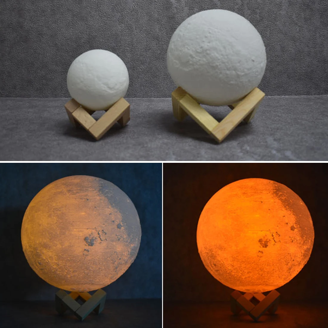 

Cozy 3D Print Moon Lamp USB LED Night Light Moonlight Gift Touch Sensor Color Changing Night Lamp Bedroom Decor