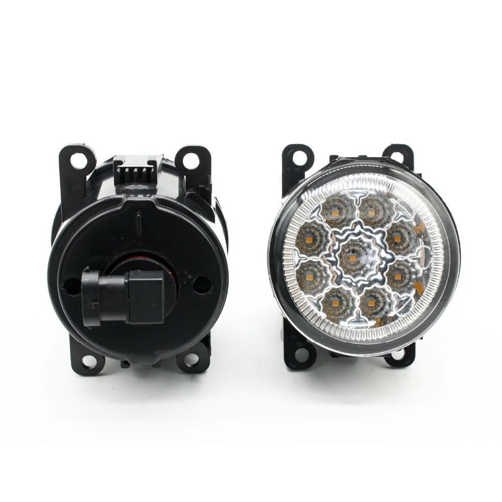 2pcs Car Styling Round Front Bumper LED Fog Lights DRL Daytime Running