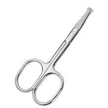 Волос в носу Нержавеющая сталь ножницы надежный нос ножницы для бровей ресницы волос в носу Усы Борода