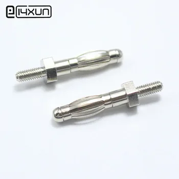 

200pcs Thread 4mm Uninsulated Banana Plug with 3mm Thread Bolt Fitted for M3 Panel Installation Screw Connectors