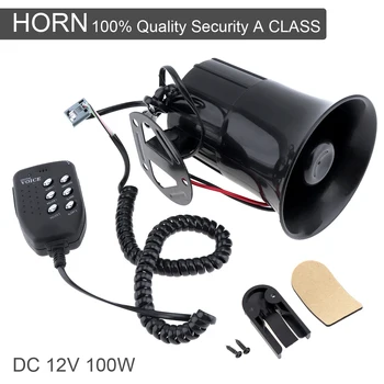 

100W Tone Loud Horn Motorcycle Auto Car Vehicle Truck Speaker Warning Alarm Siren Police Fire Ambulance Horn Loudspeaker
