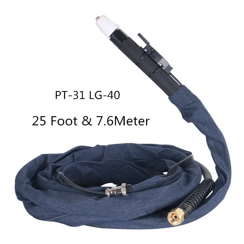 

Free shipping PT31 LG40 high quality plasma cutting gun 7.6 meters complete FIT CUT50 Plasma Cutter cutting machine Accessories