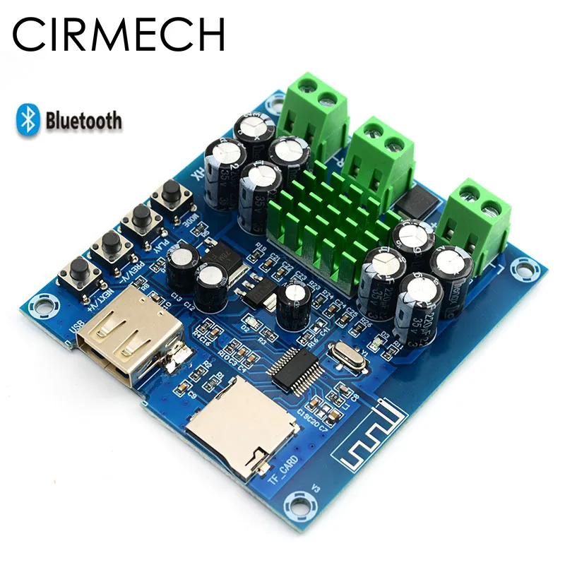 CIRMECH TPA3116D2 усилители Bluetooth плата Встроенная U диск TF плеер Amp платы с двумя каналами