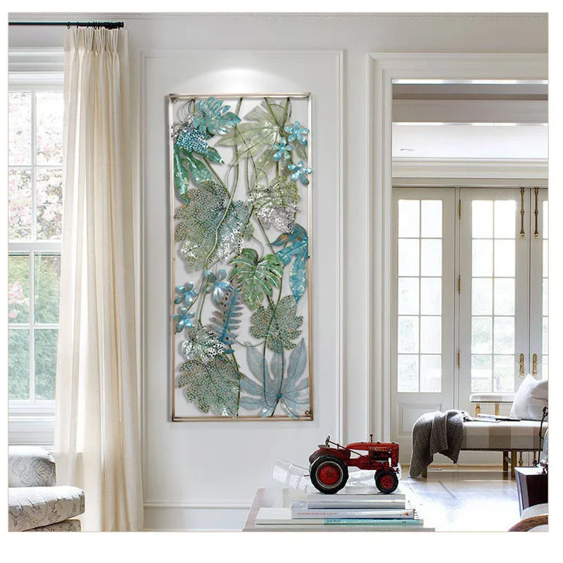Американские 3D стерео кованые железные листья, настенные декоративные настенные фрески для гостиной, современные домашние ремесла, художественное украшение R1272