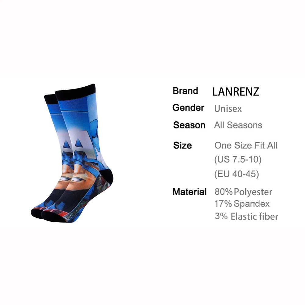 Комикс Стива Роджерс печать мужчин и женщин модные забавные носки 3d печатных носки 200 Вязание масляной живописи Компрессионные носки