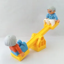 Amusement Park Large Building Blocks Swing Ferris Wheel Slide Assemble Brick Toys Brinquedos Compatible with Duplo XD24 park swing garden swing amusement park equipment