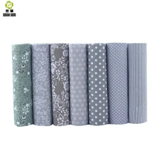 Хлопчатобумажная ткань без повторения дизайн серый серия Лоскутная Ткань жировые кварталы набор для шитья для ткани 7 шт./лот 50 см* 50 см A1-7-7