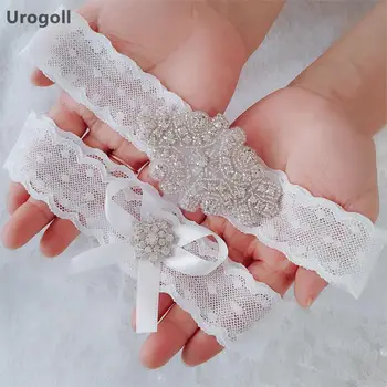 

Wedding Garter Rhinestone Bow Lace Leg Ring White Sexy Garters Thigh Ring Bridal Leg Garte Gift for Wife Women Female Bride