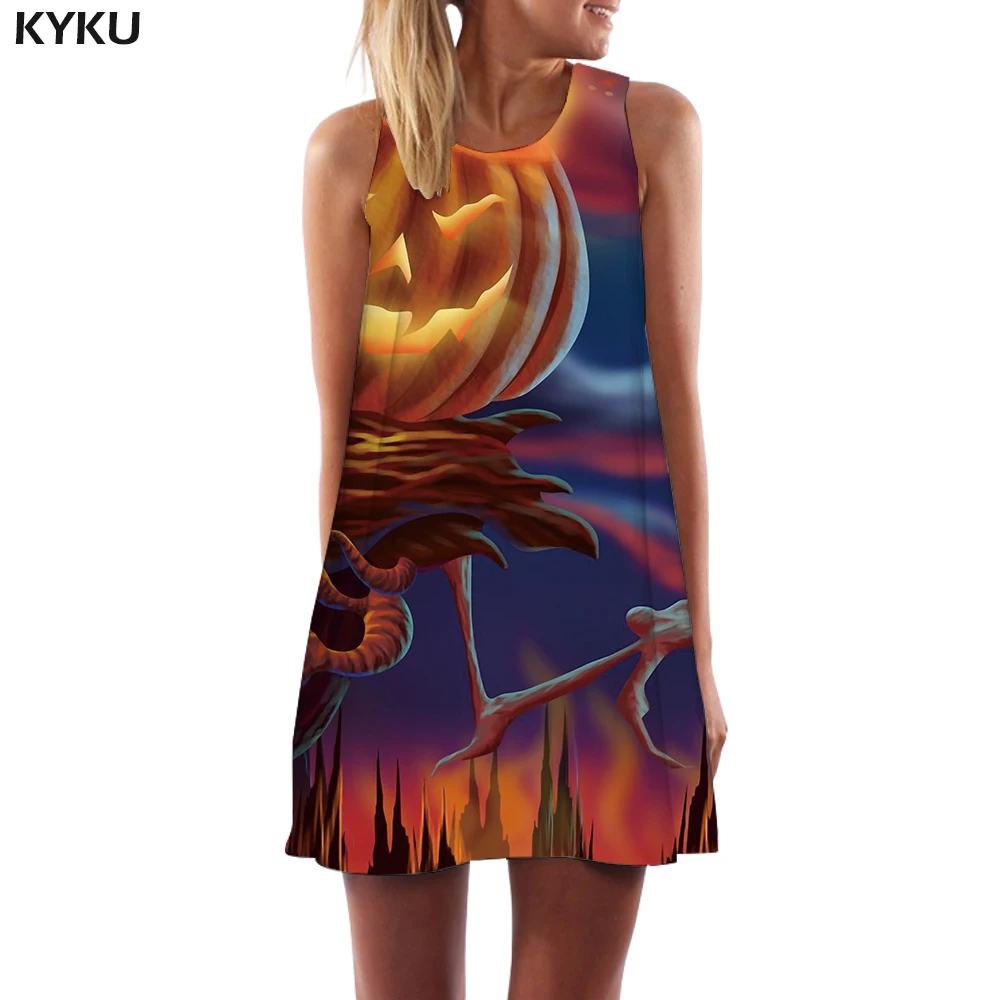 KYKU/Брендовое платье на Хэллоуин женское сексуальное Psychedelic в Корейском стиле
