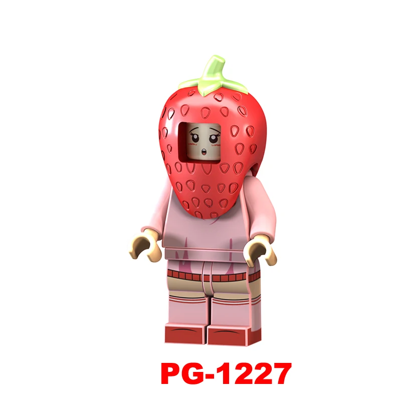 

Single sale original building blocks of fruits and vegetables seed pineapple strawberry chili girl eggplant peanut mango PG1227