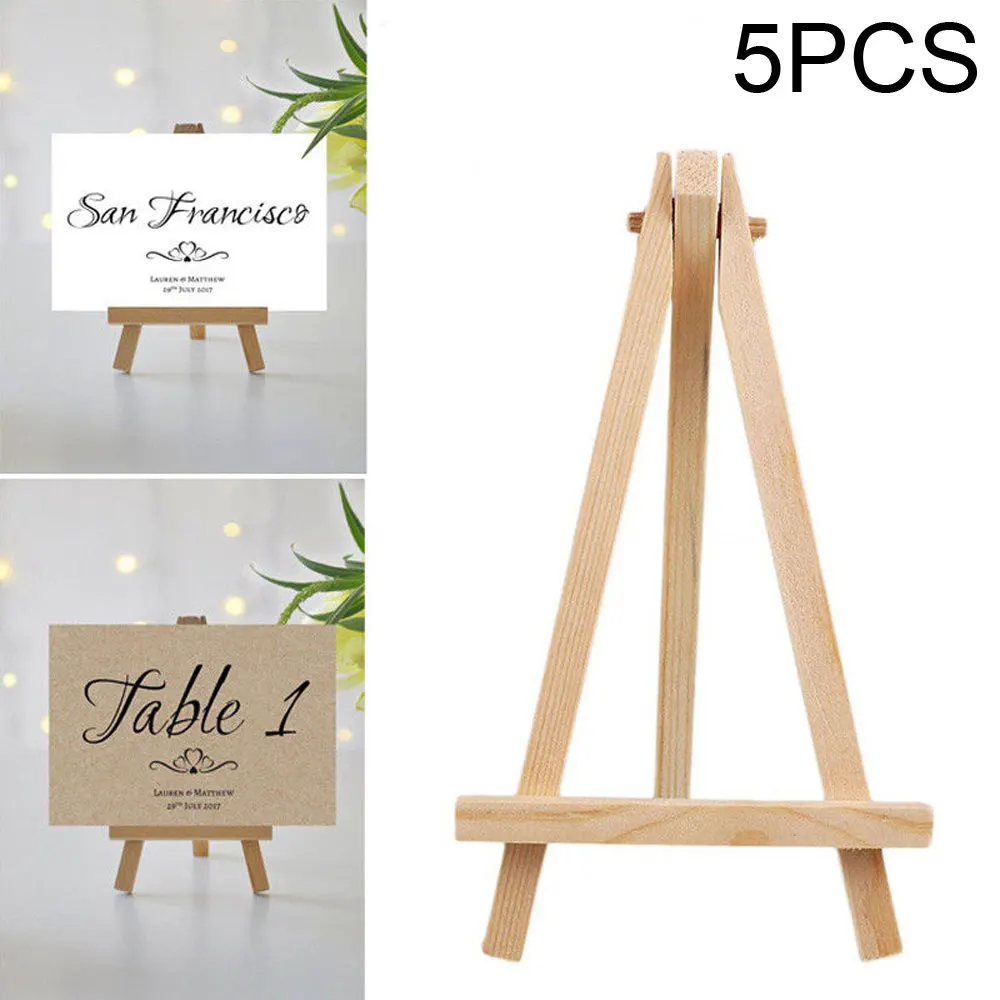

5Pcs Display Easel Artist Stand Wooden Wedding Place Name Holder Table Number