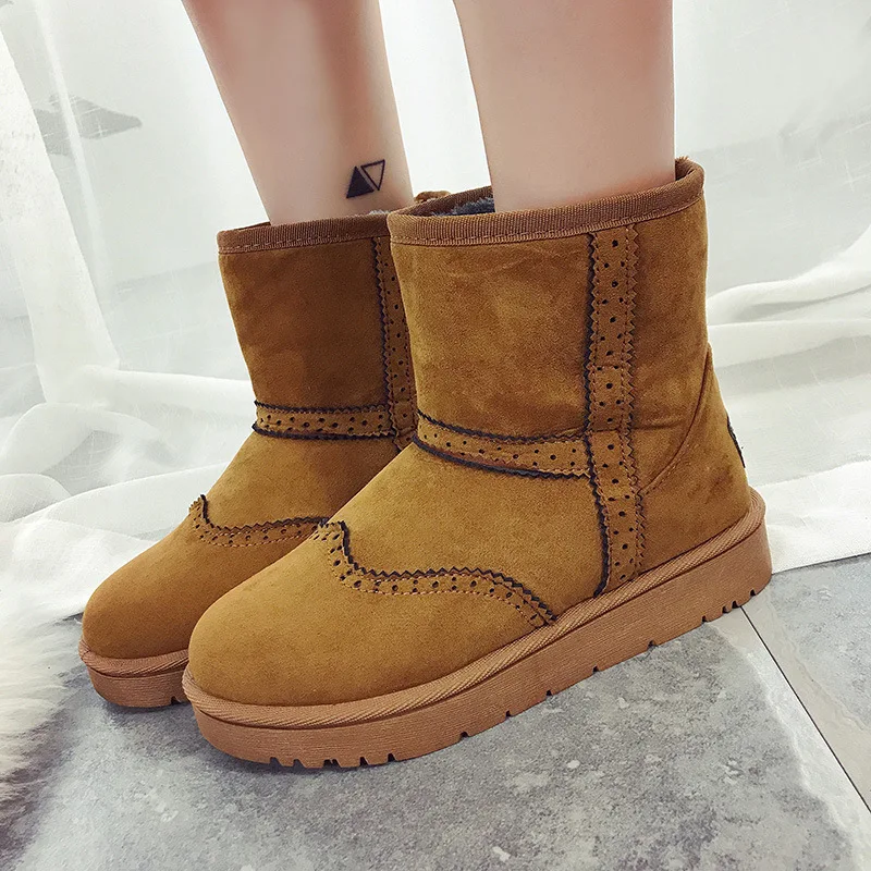 Snow boots female Korean version of cashmere warmth thickened student