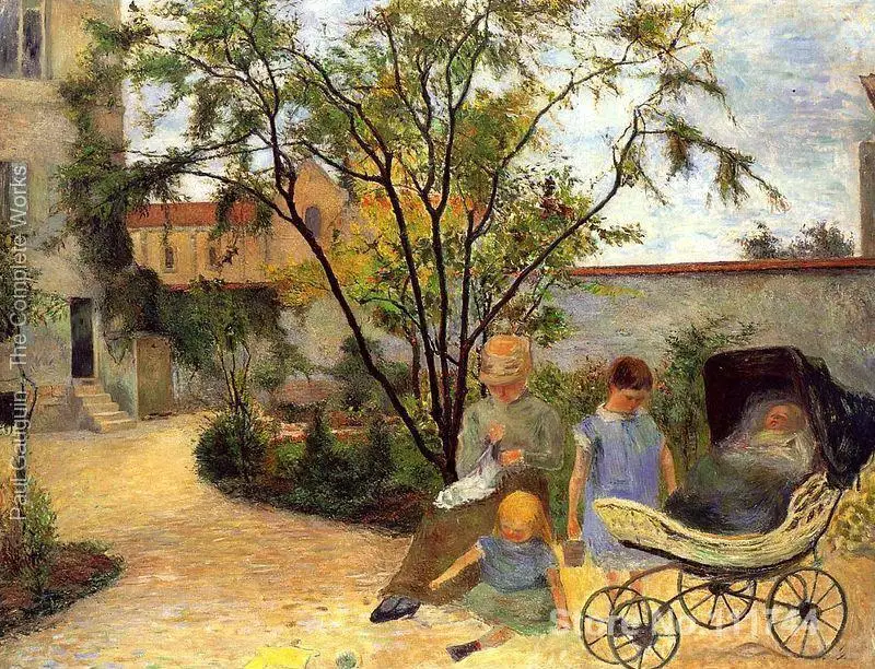 

French impressionists art The Family In The Garden Rue Carcel by Paul Gauguin painting High quality Hand painted