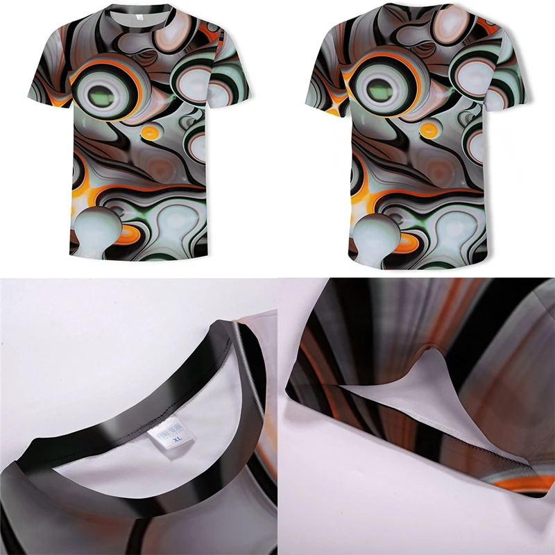 LOSKY Для мужчин модные с цифровым 3d-рисунком футболка Повседневное с О-образным вырезом, короткий рукав Топ Футболка большого размера S-5XL Для мужчин s брендовые рубашки Костюмы