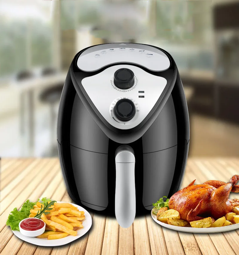 

Double Pan 2.6L Automatic Air Fryer Household Chips Nuggets Mozzarella Stick Fish Maker Intelligent Touch Electric Oven D266