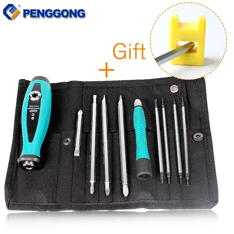 PENGGONG 10 шт. многофункциональные прецизионные отвертки наборы магнитные прорези
