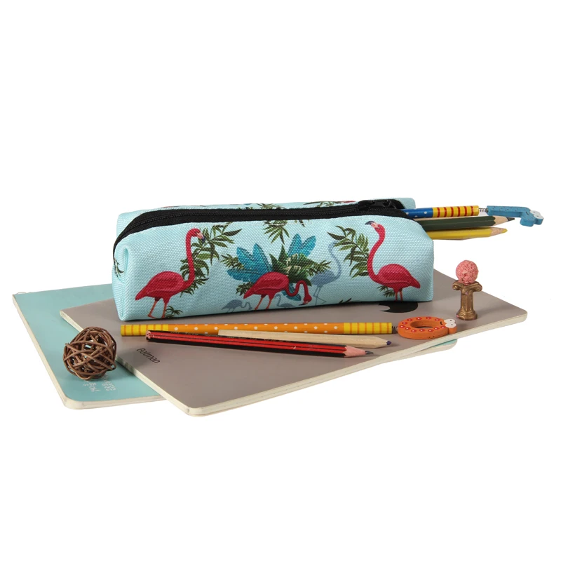 Jom tokoy 3D Print Flamingo Cosmetic Bag The New Women Makeup Bag Stationery Pouch Kids School Pencil Bag