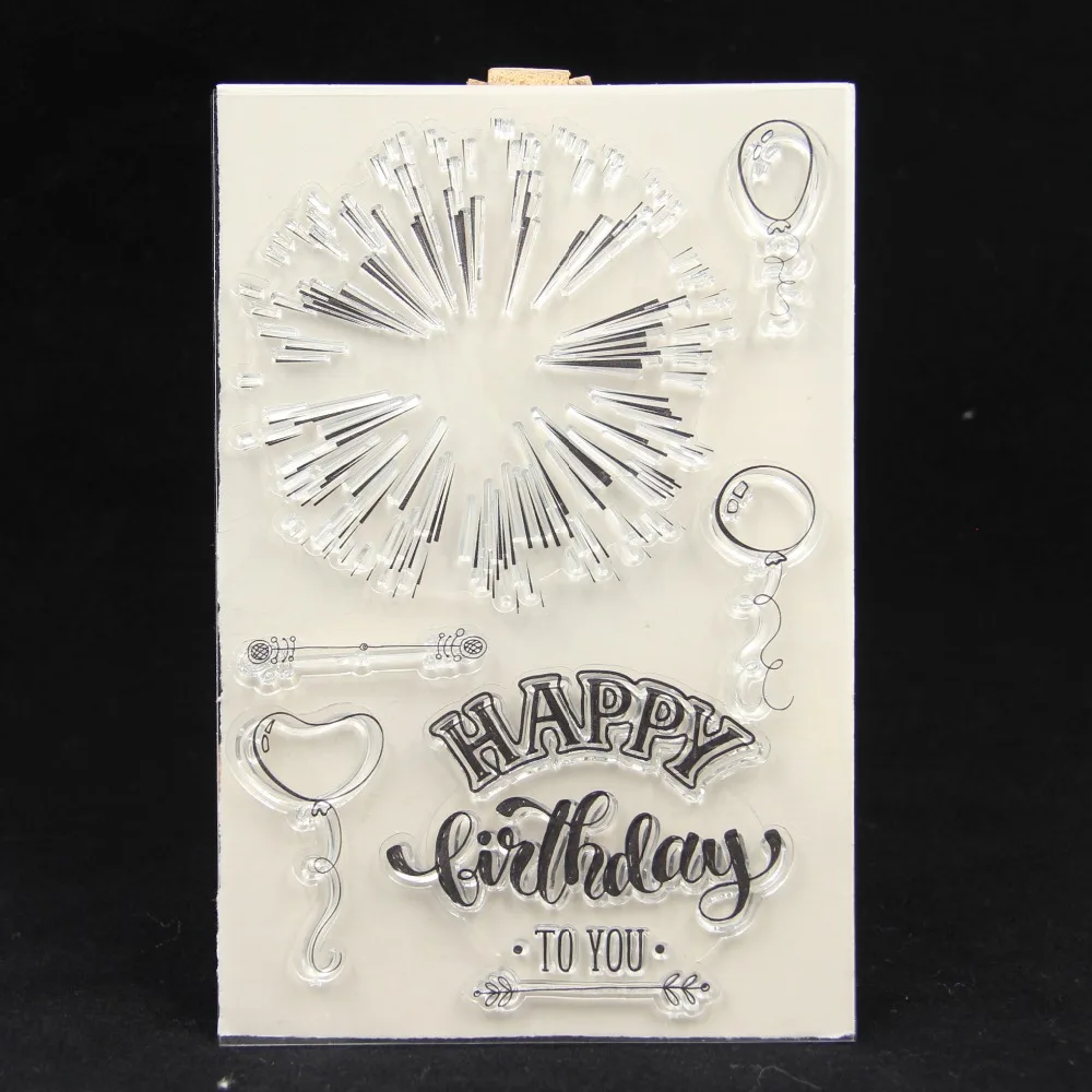 

ZFPARTY Happy Birthday Transparent Clear Silicone Stamp/Seal for DIY scrapbooking/photo album Decorative card making