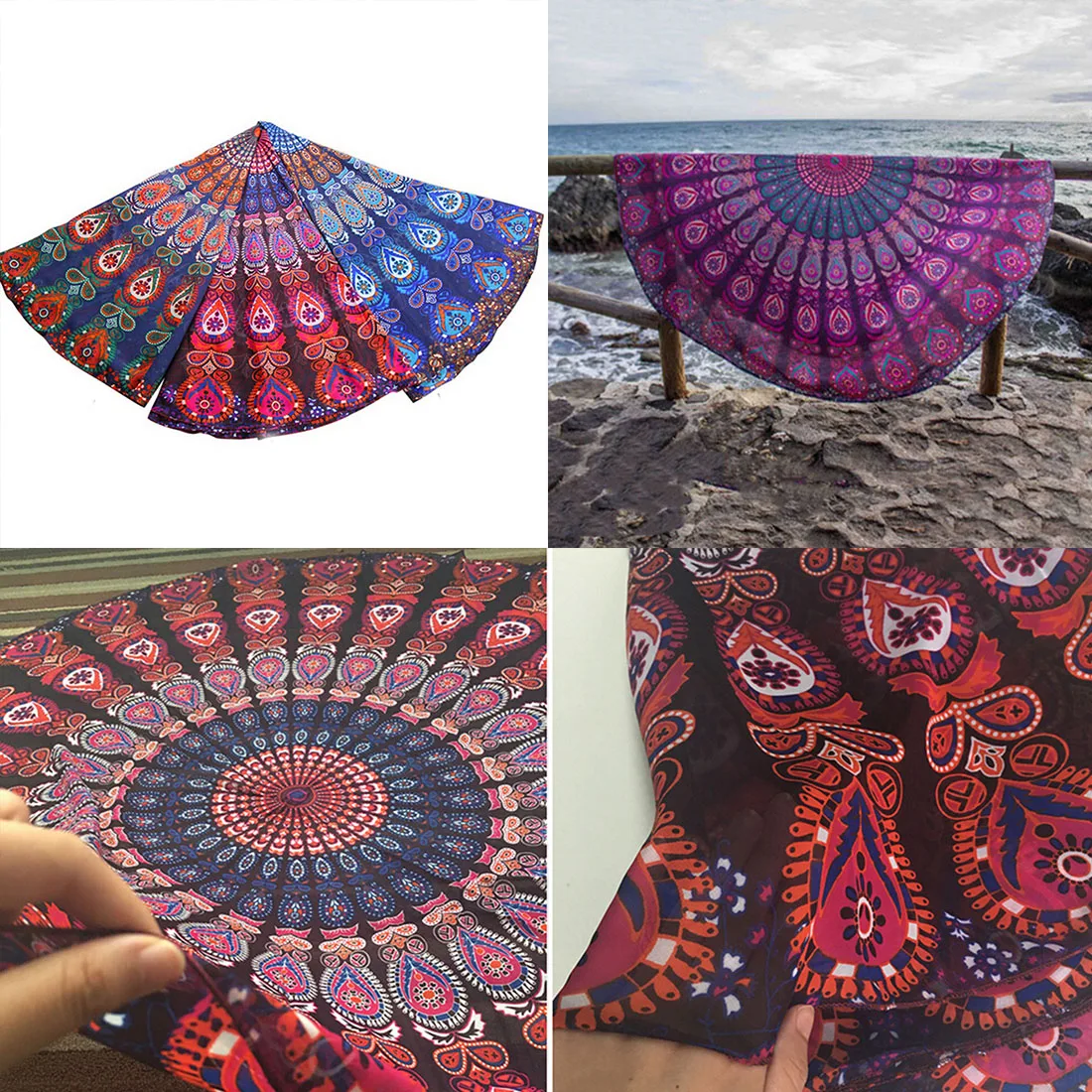 

Round Mat tapestry Scarve Mandala Tapestry Beach Picnic Throw Rug Blanket Bohemia Grassplot Mats Free Shipping