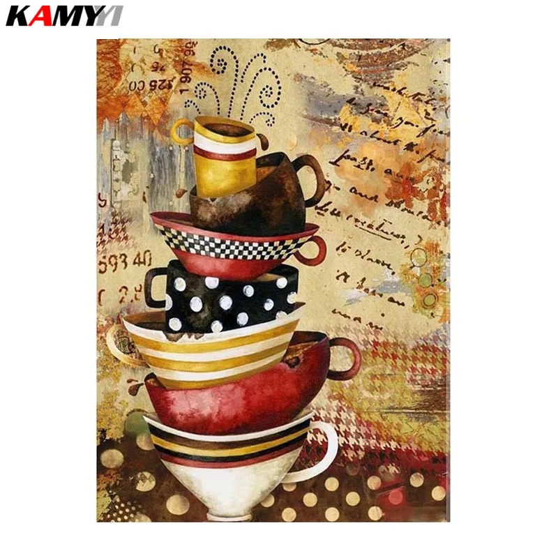

5D Diy Diamond Painting Coffeeware Pattern Needlework Diamond Embroidery Rhinestone Painting Hobbies and Crafts XY1
