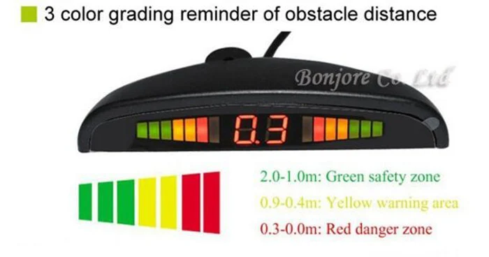 Koorinwoo ЖК-дисплей для парковки автомобиля в сборе 4 зонда Радиолокационная Сигнализация Индикатор оповещения слепой зонд парктронные датчики системы автомобильный детектор