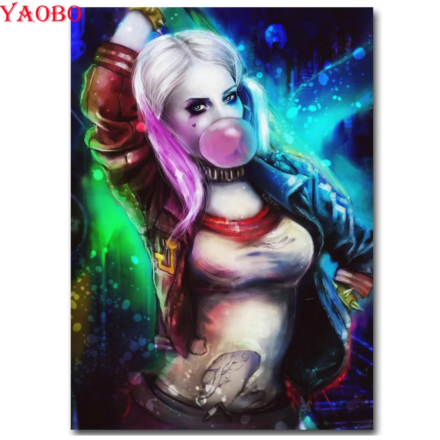 

DIY Diamond Painting Full Drill Square Round Diamond Embroidery Harley Quinn 5D Rhinestone Pictures Diamond Mosaic Girl