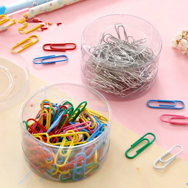 100pcs/set Creative Paper Clips Office Supplies Colorful Cute Staples