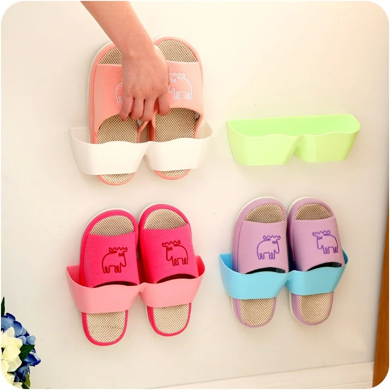 Innovative Family Bathroom Shoes Storage Shelf Suction Wall Shoe Rack