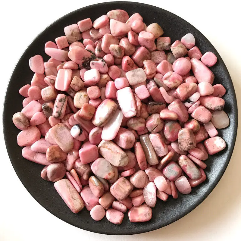 

50g 2 Size Natural Rose Rhodonite Crystal Gem Stone Freeform Tumbled Stones C764 Natural Stones and Minerals