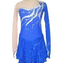 Пользовательские фигурное катание на коньках Платья для женщин для взрослых с спандекс изящные бренд соревнования по фигурному катанию платье dr2590