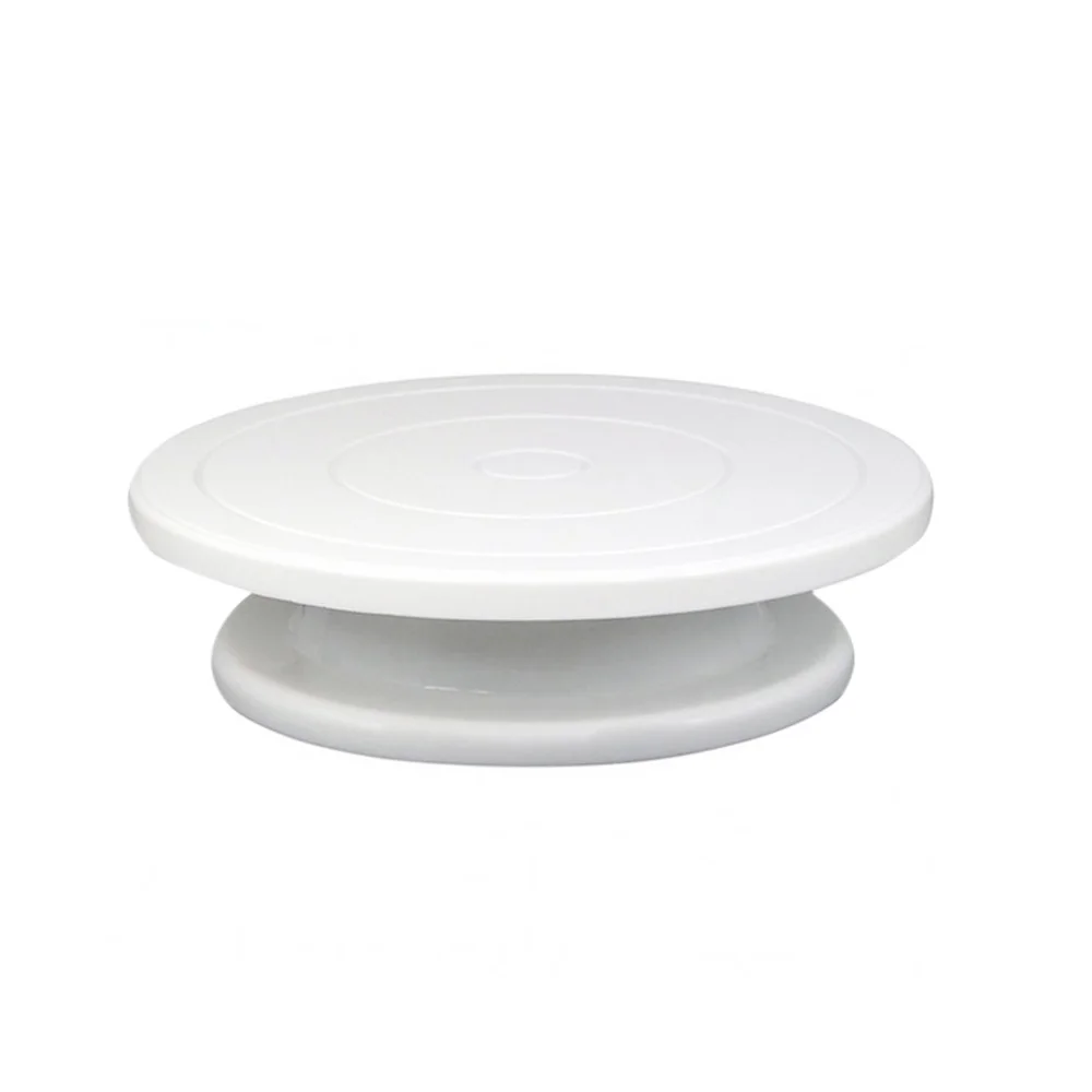 10 Inches Plastic Swivel Plate Cake Revolving Stand Accessories Kitchen Mold Durable Easy Decorating Sturdy Multicolor - Цвет: White