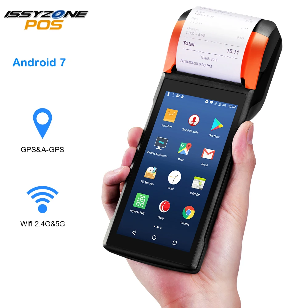 الروبوت 7.1 PDA محطة pos المحمولة Sunmi V2 PDA eSIM 4G WiFi مع كاميرا المتكلم استلام طابعة للجوال النظام السوق