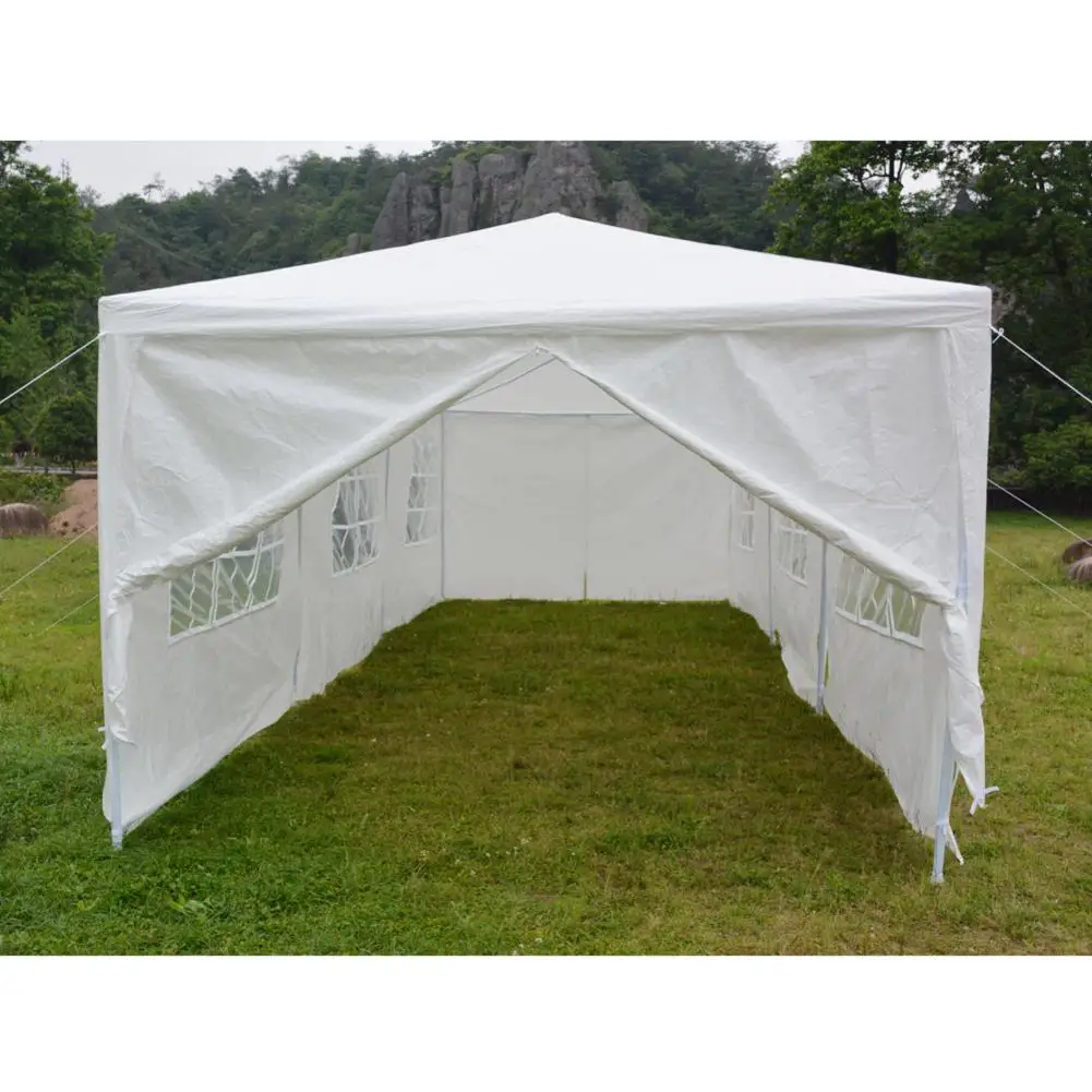

3 X 9m 8 Sides 2 Doors Home Assembled Tent Plastic Fastenings Kit White Summer Sunshade Outdoor Pavilion For Household Wedding