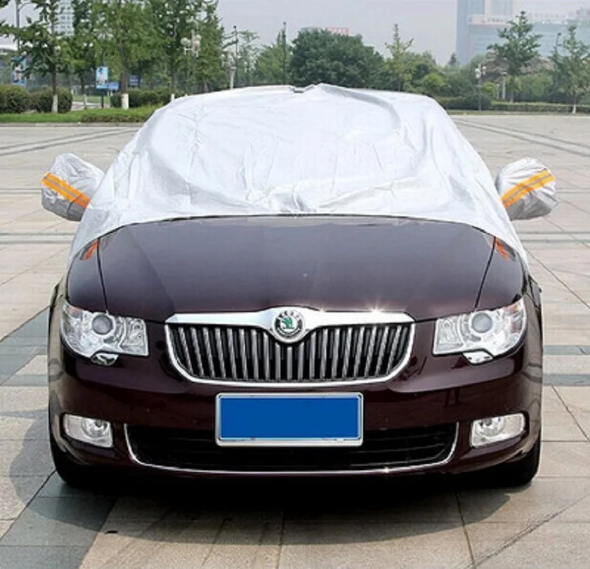 Tanie CHIZIYO Generic parasol przeciwsłoneczny PEVA samochód śnieg tarcza pokrywa Auto przednia szyba deszcz mróz pokrowiec na samochód Dust Hook Up pokrywa tarcza