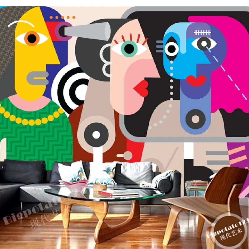 Настенные водонепроницаемые обои на заказ Мультяшные абстрактные женские